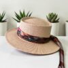 Rafia_Copa_Redonda_Beige(3) Sombrero de Rafia para Mujer