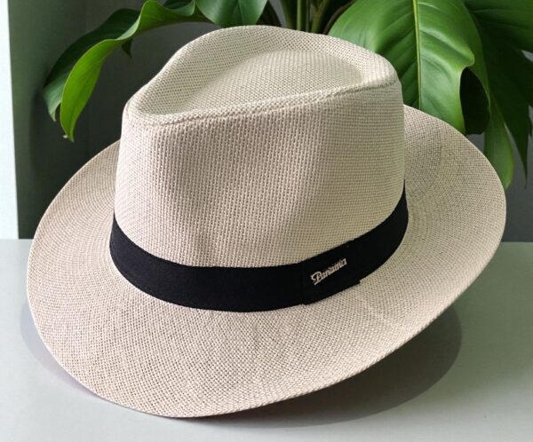 Rafia_Diamante_Ala_Corta_Blanco Sombrero de Rafia Ala Corta (unisex)