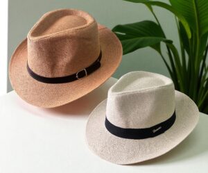 Rafia_Diamante_Ala_Corta_Camel (1) Sombrero de Rafia Ala Corta (unisex)