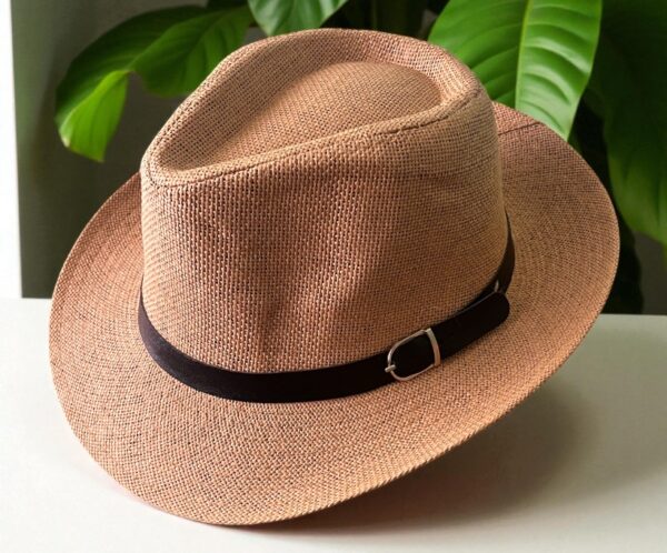 Rafia_Diamante_Ala_Corta_Camel Sombrero de Rafia Ala Corta (unisex)