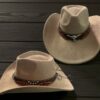 Sombrero Estilo Tejano de Lince con Aplique de Toro (unisex)