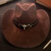 Sombrero Estilo Tejano de Lince con Aplique de Toro (unisex)
