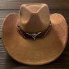 Sombrero Estilo Tejano de Lince con Aplique de Toro (unisex)