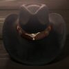 Sombrero Estilo Tejano de Lince con Aplique de Toro (unisex)